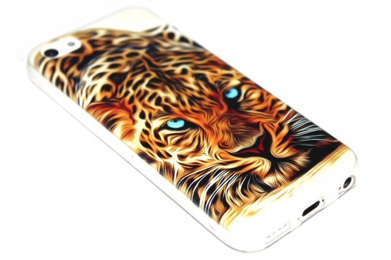 Oranje tijger siliconen iPhone 5C - Origineletelefoonhoesjes.nl