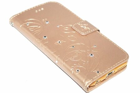 Goud vlinder diamanten hoesje iPhone 6(S) Plus