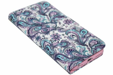 Sierlijk bloemen kunstleer hoesje iPhone 6(S) Plus