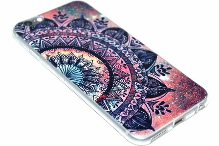 Mandala bloemen hoesje siliconen iPhone 6(S) Plus