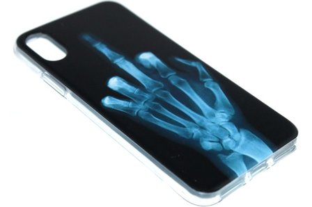 efficiëntie toxiciteit Afdrukken Schedel middelvinger siliconen hoesje iPhone XS/ X -  Origineletelefoonhoesjes.nl