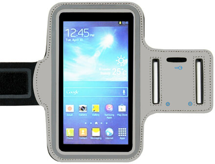 Reflectie Slijm Veeg ADEL Sportarmband 5.5 Inch Microfiber Hoesje voor Sony Xperia X (Compact) -  Grijs - Origineletelefoonhoesjes.nl