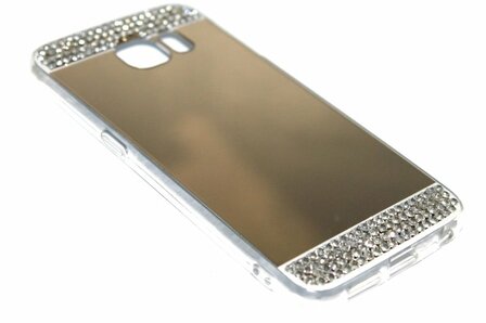 Spiegel diamanten hoesje goud Samsung Galaxy S6