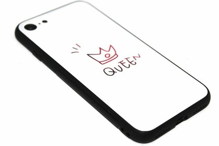 Queen hoesje wit deluxe iPhone 8 Plus/ 7 Plus