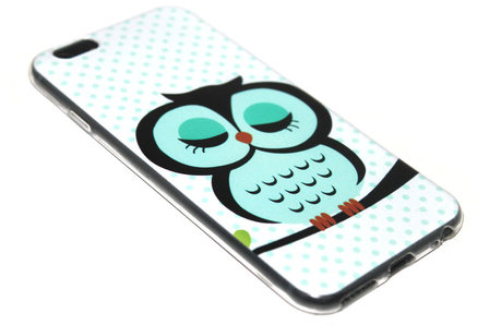 Uil hoesje siliconen blauw iPhone 8 Plus/ 7 Plus