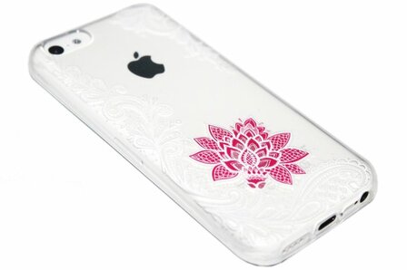 Hoogland Monarchie Leed Mandala bloemen hoesje iPhone 5C - Origineletelefoonhoesjes.nl