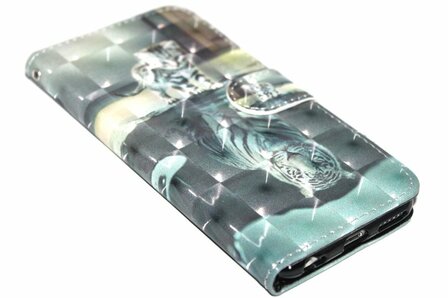 Poezen schaduw tijger hoesje kunstleer iPhone 6 (S) Plus