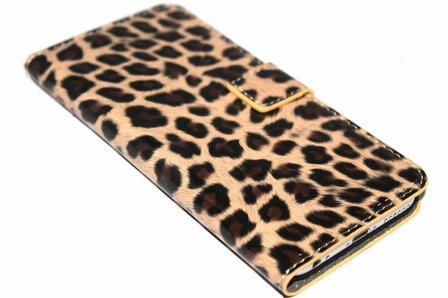 Luipaard hoesje bruin kunstleer iPhone 6 (S) Plus