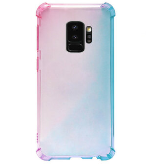 ADEL Siliconen Back Cover Hoesje voor Samsung Galaxy S9 Plus - Kleurovergang Roze Blauw - Origineletelefoonhoesjes.nl