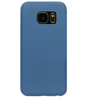 Concessie Veroveraar dealer ADEL Premium Siliconen Back Cover Softcase Hoesje voor Samsung Galaxy S7  Edge - Blauw - Origineletelefoonhoesjes.nl