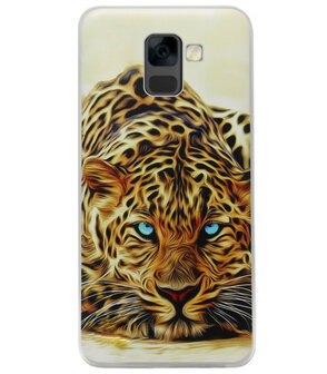 ADEL Siliconen Back Cover Softcase Hoesje voor Samsung Galaxy A8 Plus (2018) - Tijger Cartoon