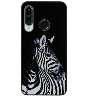 ADEL Siliconen Back Cover Softcase Hoesje voor Huawei P30 Lite - Zebra