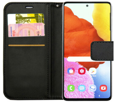 LC.IMEEKE Kunstleren Book Case Portemonnee Pasjes Hoesje voor Samsung Galaxy S21 Plus - Zwart