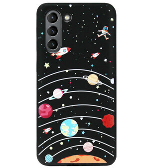 ADEL Siliconen Back Cover Softcase Hoesje voor Samsung Galaxy S21 Plus - Ruimte Heelal Cartoon