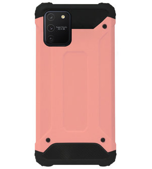 WLONS Rubber Kunststof Bumper Case Hoesje voor Samsung Galaxy S10 Lite - Goud Rose