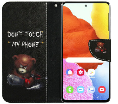 ADEL Kunstleren Book Case Pasjes Portemonnee Hoesje voor Samsung Galaxy A32 - Don&#039;t Touch My Phone Beren