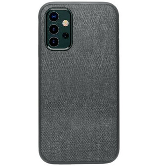 ADEL Siliconen Back Cover Softcase Hoesje voor Samsung Galaxy A32 (5G) - Stoffen Textiel Grijs