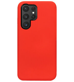 ADEL Siliconen Back Cover Softcase Hoesje voor Samsung Galaxy S22 Ultra - Rood