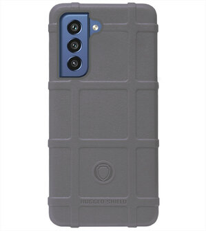 RUGGED SHIELD Rubber Bumper Case Hoesje voor Samsung Galaxy S21 FE - Grijs