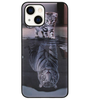 ADEL Siliconen Back Cover Softcase Hoesje voor iPhone 14 Plus - Poezen Schaduw Tijger