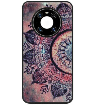 ADEL Siliconen Back Cover Softcase Hoesje voor Huawei Mate 40 Pro - Mandala Bloemen Rood