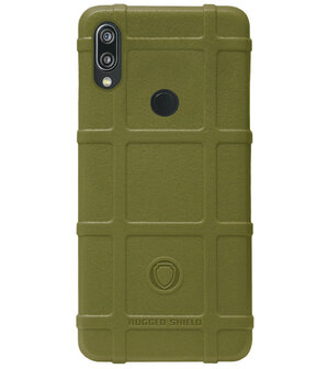 RUGGED SHIELD Rubber Bumper Case Hoesje voor Huawei P Smart Z - Groen