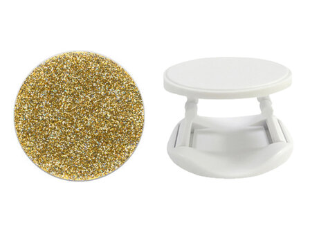 ADEL Uittrekbare Telefoonbutton Telefoonhouder Grip Kunststof Universeel - Bling Bling Glitter Goud