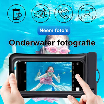 Waterdicht telefoonhoesje Universeel met Koord en Touchscreen-functie - Waterdichte Telefoonhoesjes - 100% Waterbestendige Telefoon Zak - Roze