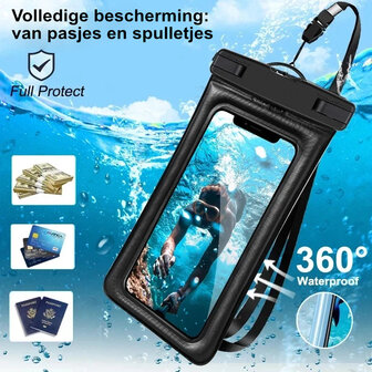 Waterdicht telefoonhoesje Universeel met Koord en Touchscreen-functie - Waterdichte Telefoonhoesjes - 100% Waterbestendige Telefoon Zak - Roze