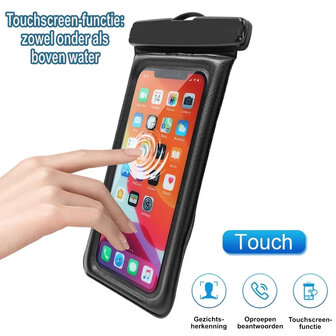 Waterdicht telefoonhoesje Universeel met Koord en Touchscreen-functie - Waterdichte Telefoonhoesjes - 100% Waterbestendige Telefoon Zak - Wit