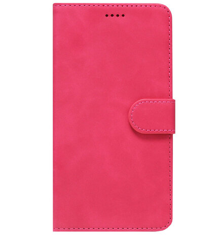 LC.IMEEKE Kunstleren Book Case Portemonnee Pasjes Hoesje voor Samsung Galaxy A32 - Roze