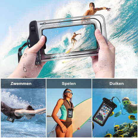 Waterdicht telefoonhoesje Universeel met Koord en Touchscreen-functie - Waterdichte Telefoonhoesjes - 100% Waterbestendige Telefoon Zak - Roze