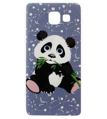 ADEL Siliconen Back Cover Softcase Hoesje voor Samsung Galaxy A5 (2017) - Panda met Blaadje