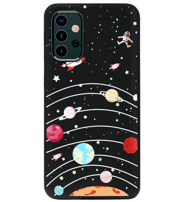 ADEL Siliconen Back Cover Softcase Hoesje voor Samsung Galaxy A32 - Ruimte Heelal Cartoon