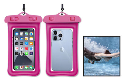 Waterdicht telefoonhoesje Universeel met Koord en Touchscreen-functie - Waterdichte Telefoonhoesjes - 100% Waterbestendige Telefoon Zak - Roze