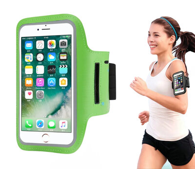 Hardloop Telefoonhouder Waterdicht Universeel voor Smartphone - Sportarmband - Geschikt voor iPhone, LG, Huawei, HTC, Motorola, Google Pixel, Samsung, Honor, Lenovo en Xiaomi - Groen